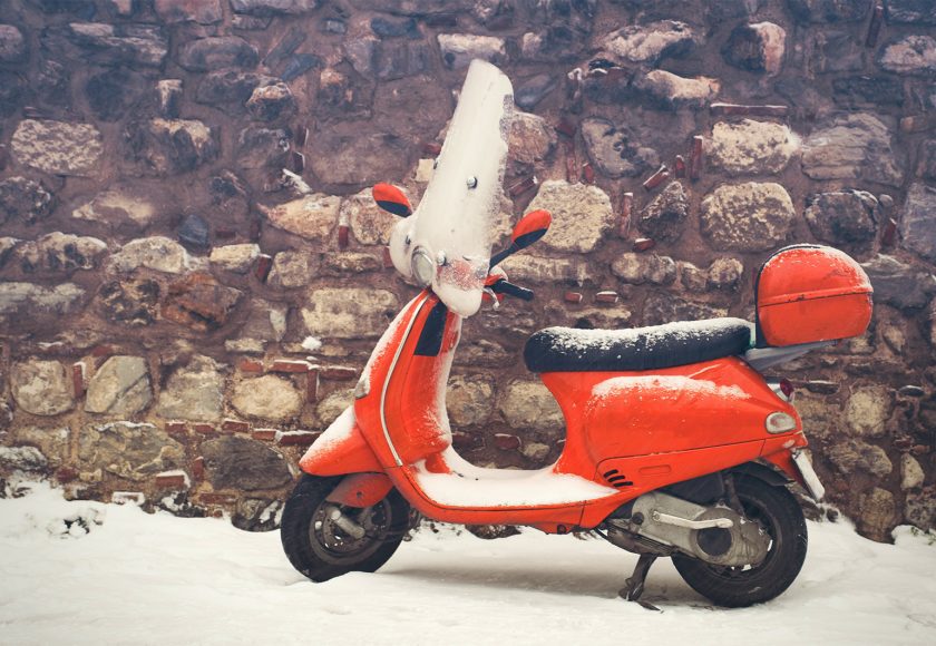 conduire un 2 roues en hiver