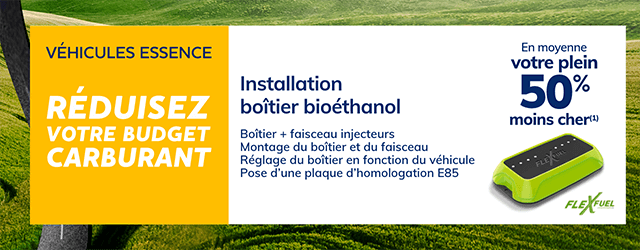 L'installation d'un boitier bioéthanol permet de réduire jusqu'à 50% le prix d'un plein.