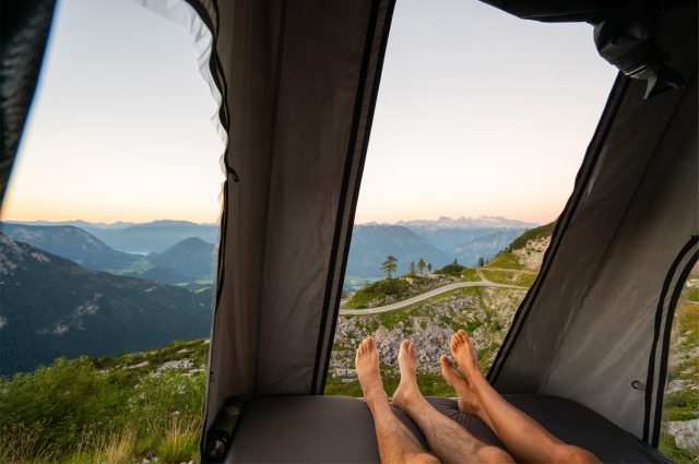 Vue depuis une tente de toit